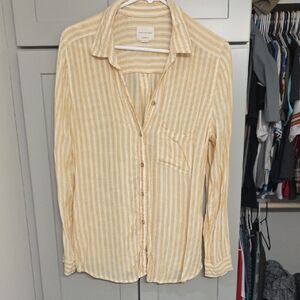 American Eagle Outfitters Mustard Striped Shirt